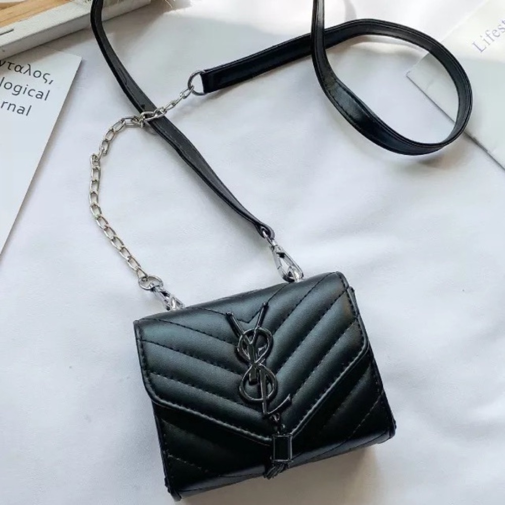 Black Quilted Mini Crossbody Bag for Girls – Trendy Kids Fashion Purse